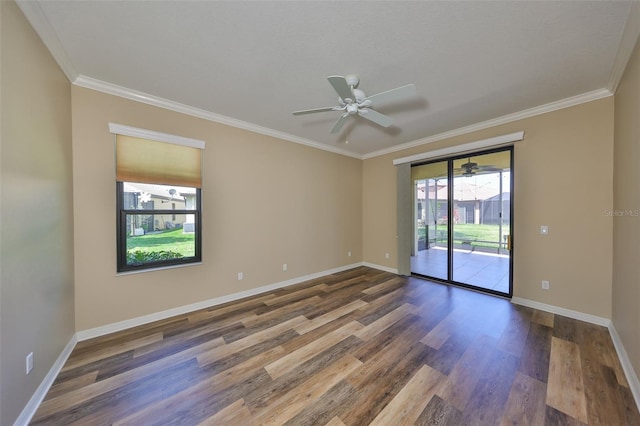 336 Silver Falls Dr, Apollo Beach, FL 33572 - empty room featuring wood finished floors, baseboards, and ornamental molding