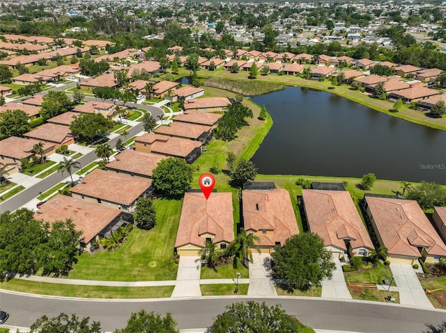 336 Silver Falls Dr, Apollo Beach, FL 33572 - drone / aerial view with a water view and a residential view