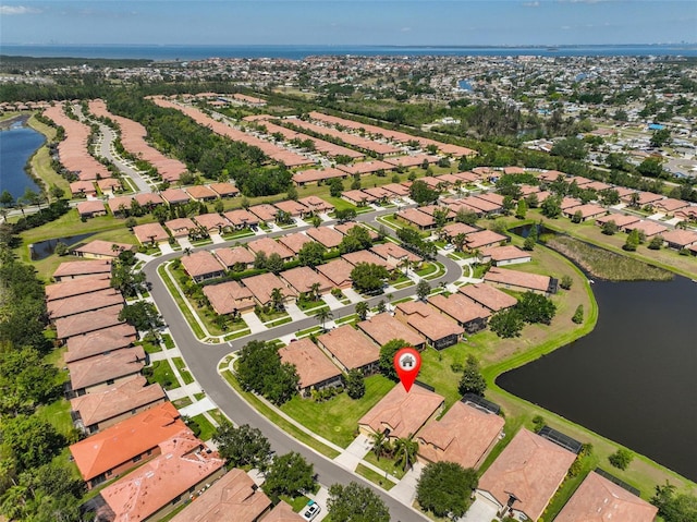 336 Silver Falls Dr, Apollo Beach, FL 33572 - birds eye view of property with a residential view and a water view