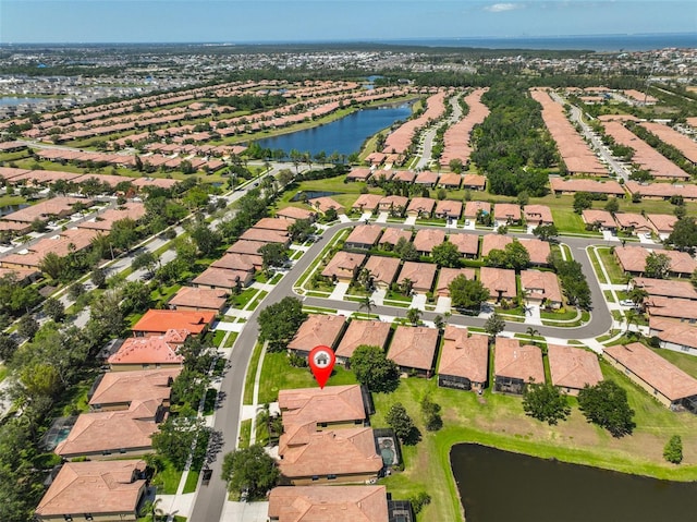 336 Silver Falls Dr, Apollo Beach, FL 33572 - drone / aerial view featuring a water view and a residential view