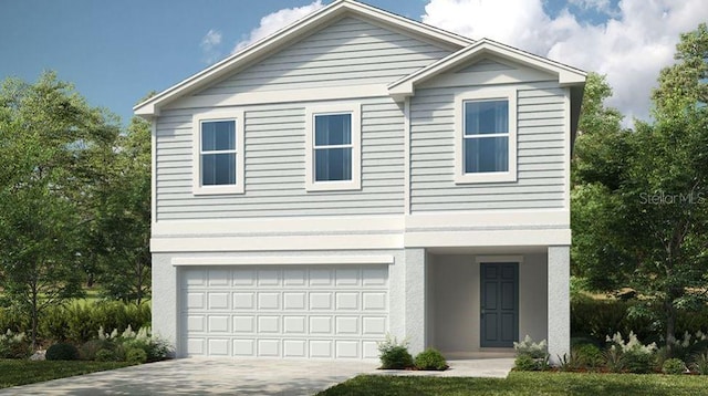 12440 Gust Ct, Hudson, FL 34669 - view of front of home with an attached garage, driveway, and stucco siding