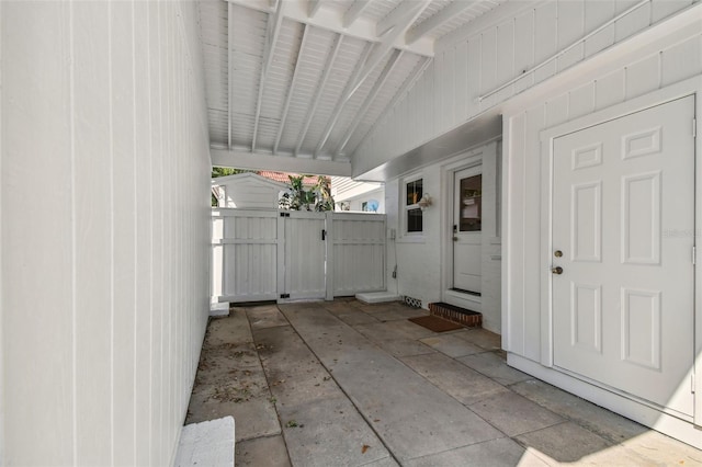 exterior space with a gate