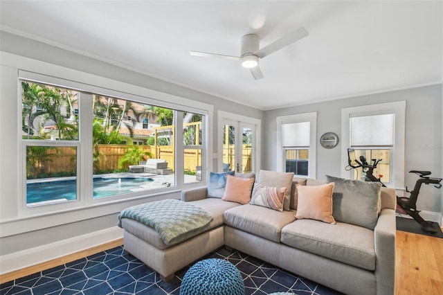 sunroom / solarium with french doors