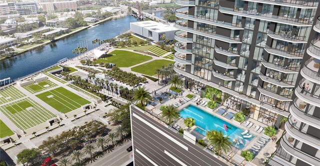520 N Tampa St Unit 3001, Tampa, FL 33602 - bird's eye view with a water view