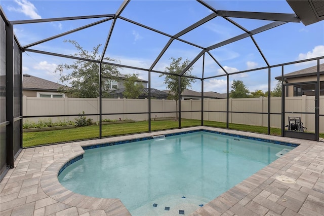 19926 Stone Pine Cir, Lutz, FL 33558 - view of swimming pool featuring a patio area and glass enclosure