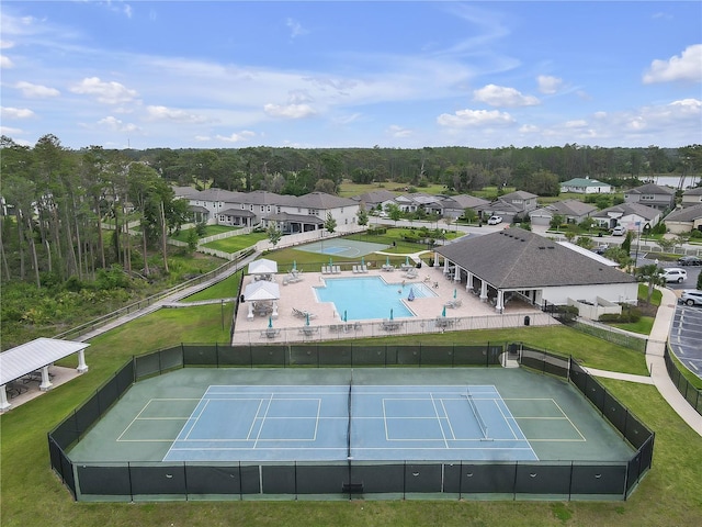 19926 Stone Pine Cir, Lutz, FL 33558 - aerial view of residential area featuring a pool