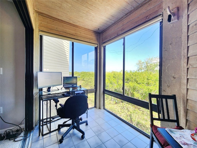 1500 Sunset Rd Unit C7, Tarpon Springs, FL 34689 - office featuring tile patterned flooring and wooden ceiling