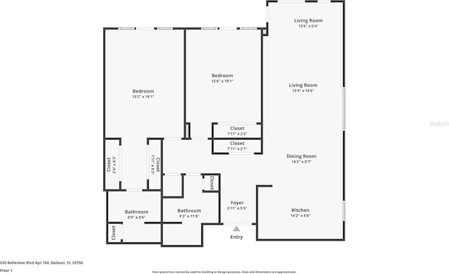 220 Belleview Blvd Unit 104, Belleair, FL 33756 - view of home floor plan