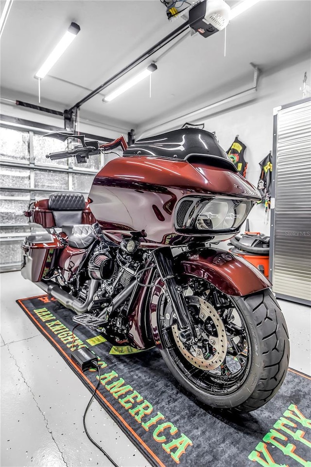 garage featuring a garage door opener