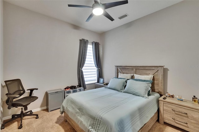 20537 Lace Cascade Rd, Land O Lakes, FL 34637 - bedroom with light carpet, ceiling fan, and baseboards