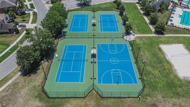 20537 Lace Cascade Rd, Land O Lakes, FL 34637 - drone / aerial view of a pool area
