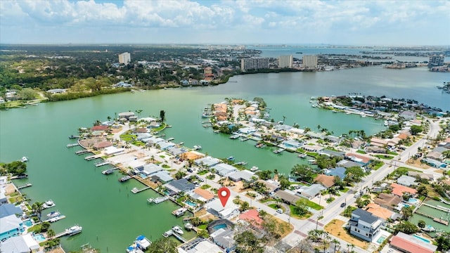 7889 3rd Ave S, Saint Petersburg, FL 33707 - aerial view of property and surrounding area with a large body of water
