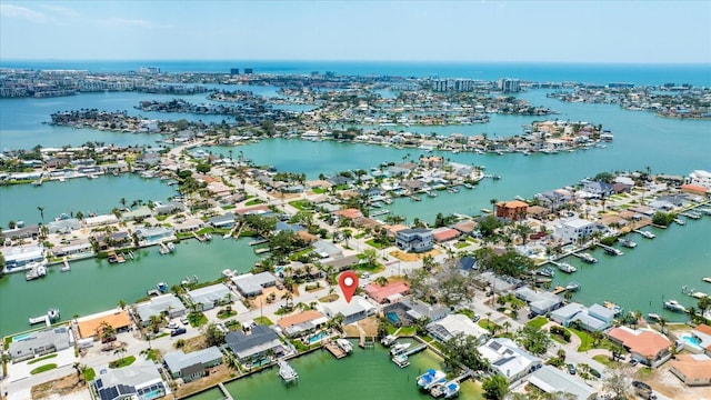 7889 3rd Ave S, Saint Petersburg, FL 33707 - aerial view of property's location featuring a large body of water, a marina, and nearby suburban area