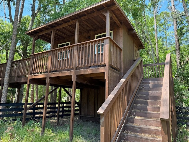 exterior space featuring stairway