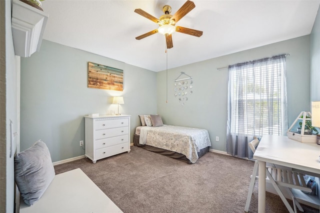 11519 Cypress Reserve Dr, Tampa, FL 33626 - bedroom featuring carpet, baseboards, and ceiling fan