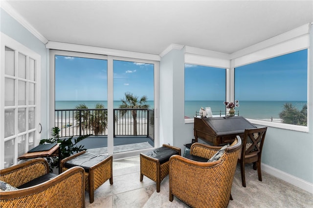 1600 Gulf Blvd Unit 212, Clearwater Beach, FL 33767 - sunroom / solarium featuring a water view