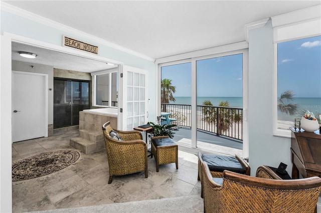 1600 Gulf Blvd Unit 212, Clearwater Beach, FL 33767 - sunroom featuring a water view