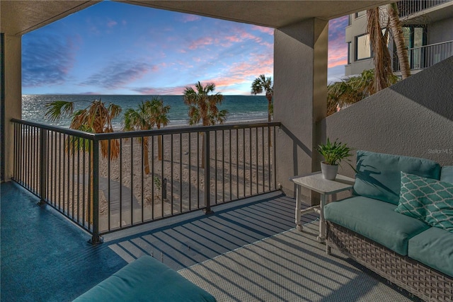 1600 Gulf Blvd Unit 212, Clearwater Beach, FL 33767 - balcony at dusk with a beach view and a water view