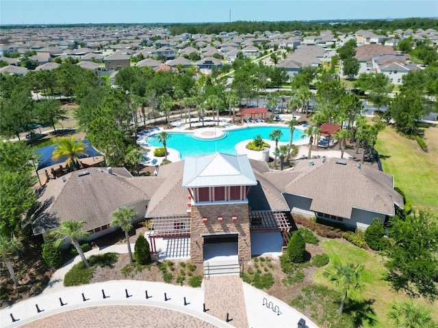 aerial view with a residential view