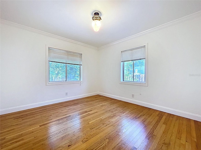 6920 Bougainvilla Ave S, Saint Petersburg, FL 33707 - empty room featuring ornamental molding, baseboards, and hardwood / wood-style flooring