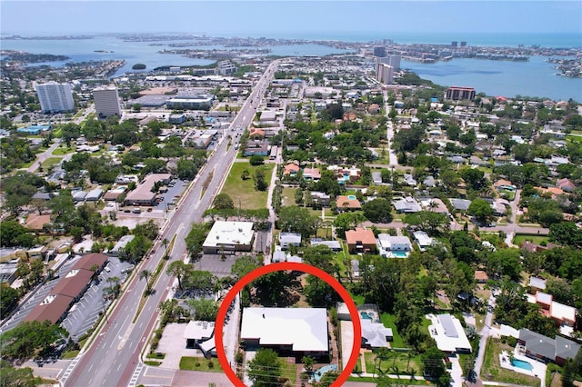 6920 Bougainvilla Ave S, Saint Petersburg, FL 33707 - birds eye view of property featuring a water view
