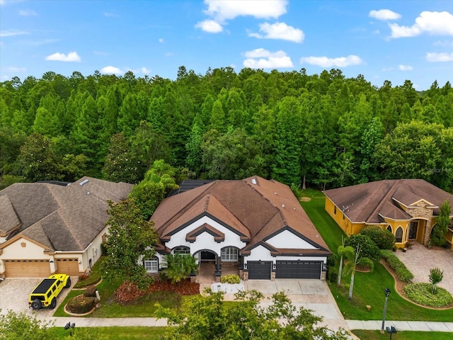 15045 Wind Whisper Dr, Odessa, FL 33556 - aerial view of property and surrounding area with a forest