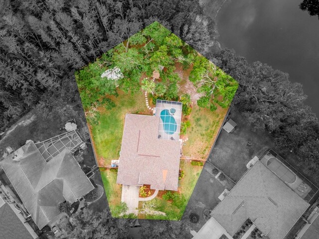 3728 Cypress Meadows Rd, Tampa, FL 33624 - view from above of property with a pool