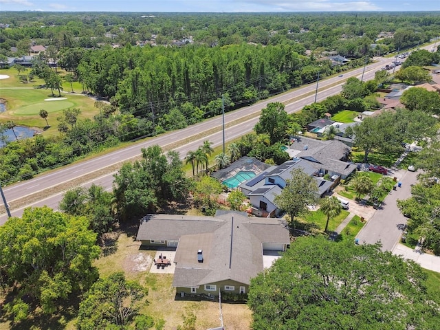 bird's eye view with a residential view and view of golf course