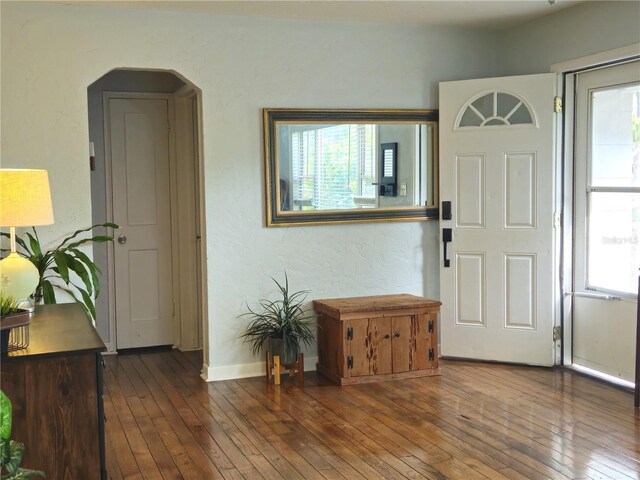 3545 7th Ave N, Saint Petersburg, FL 33713 - foyer entrance featuring hardwood / wood-style flooring and baseboards