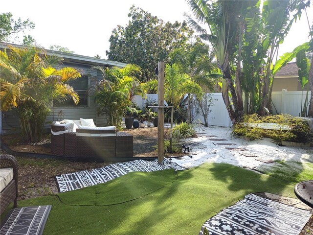 3545 7th Ave N, Saint Petersburg, FL 33713 - view of yard with a fenced backyard and outdoor lounge area