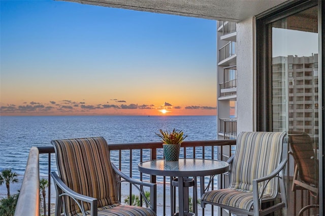 balcony with a water view