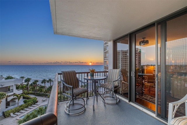 balcony with a water view