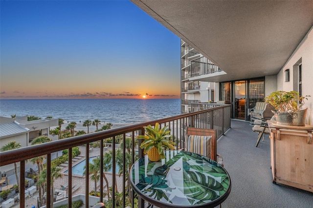 balcony with a water view