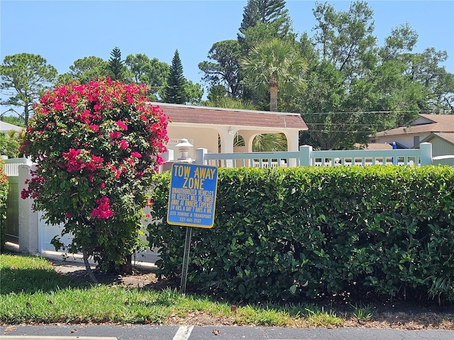 exterior details featuring fence