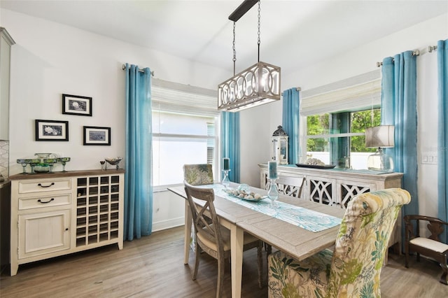 dining room with light wood-style floors