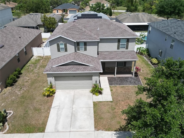 aerial view featuring a residential view