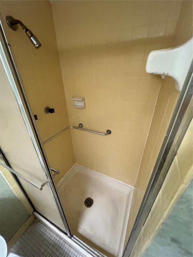 4715 Bay St NE Unit 235, Saint Petersburg, FL 33703 - full bathroom featuring tile patterned floors and a stall shower