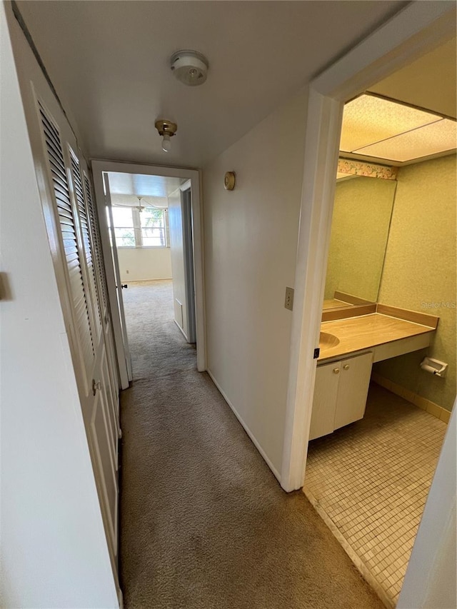 4715 Bay St NE Unit 235, Saint Petersburg, FL 33703 - hallway featuring baseboards and light colored carpet