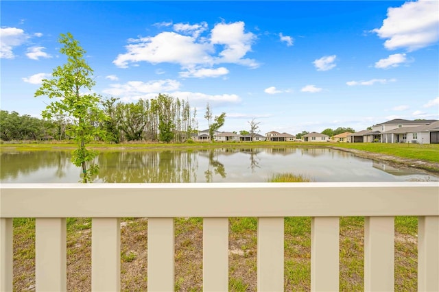view of water feature featuring a residential view