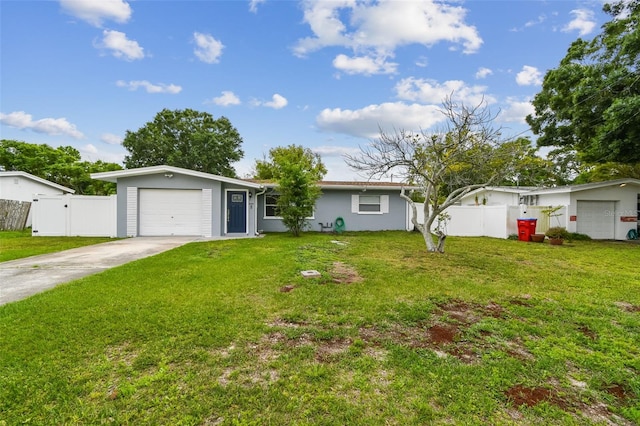 2401 Havana Dr, Clearwater, FL 33764 - ranch-style house with a front yard, fence, driveway, and stucco siding