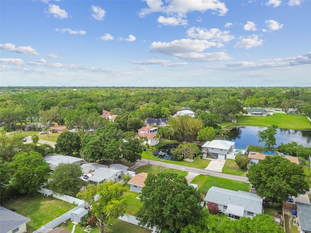 2401 Havana Dr, Clearwater, FL 33764 - bird's eye view featuring a water view, a residential view, and a forest view