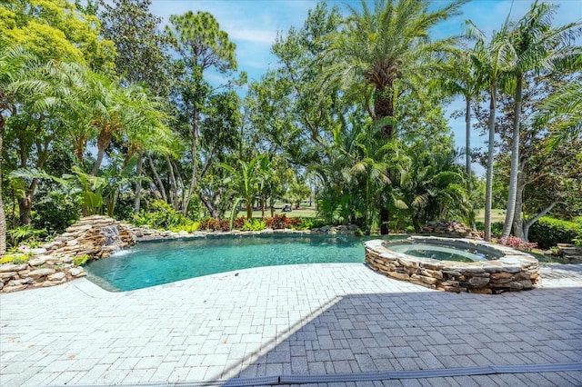 1058 Roundstone Pl, Palm Harbor, FL 34683 - swimming pool with an in-ground hot tub and a patio