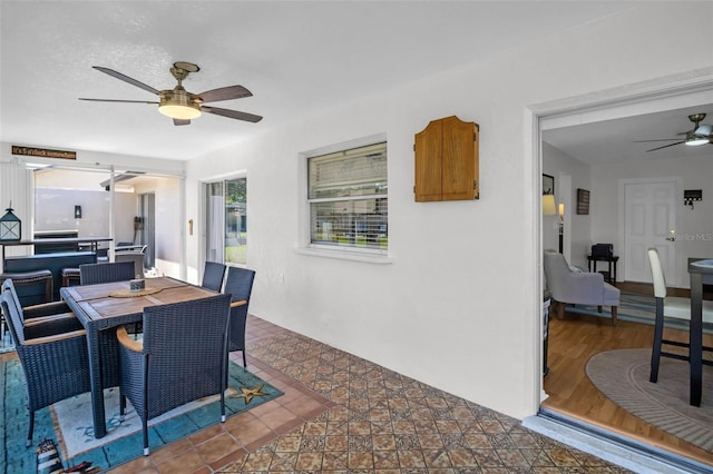 1657 Glengarry Dr, Palm Harbor, FL 34684 - dining room with a ceiling fan