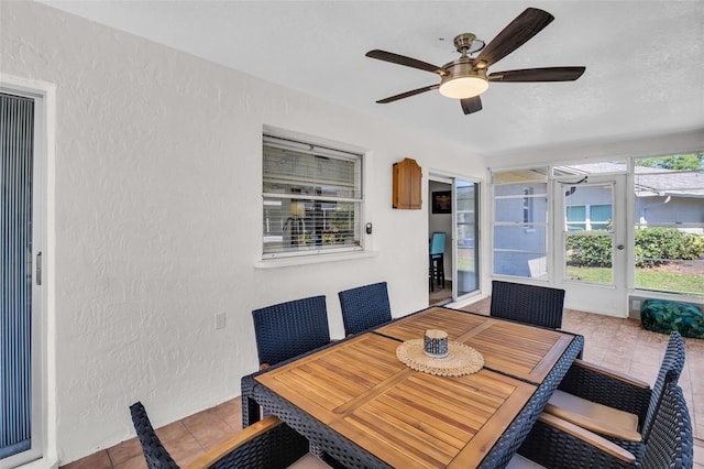 1657 Glengarry Dr, Palm Harbor, FL 34684 - sunroom with a ceiling fan