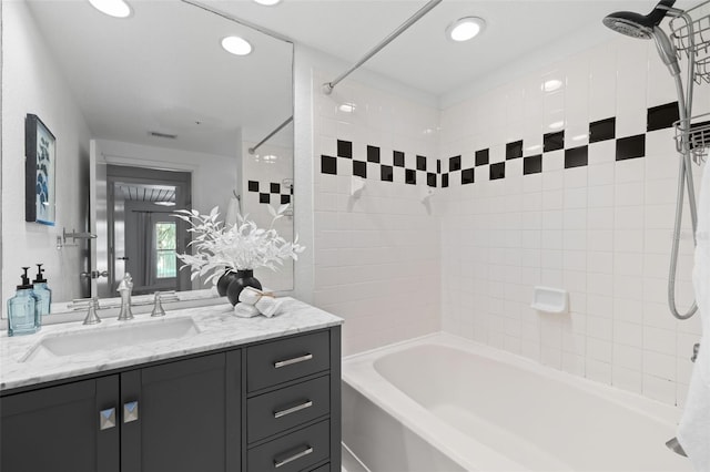 2410 W Azeele St Unit 228, Tampa, FL 33609 - full bathroom featuring vanity, bathtub / shower combination, and recessed lighting