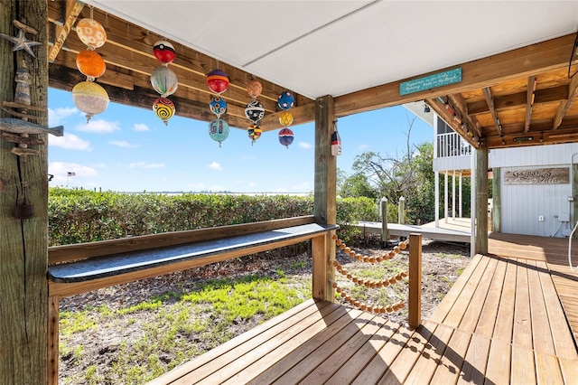 9048 Wharf Ave, Placida, FL 33946 - view of wooden terrace