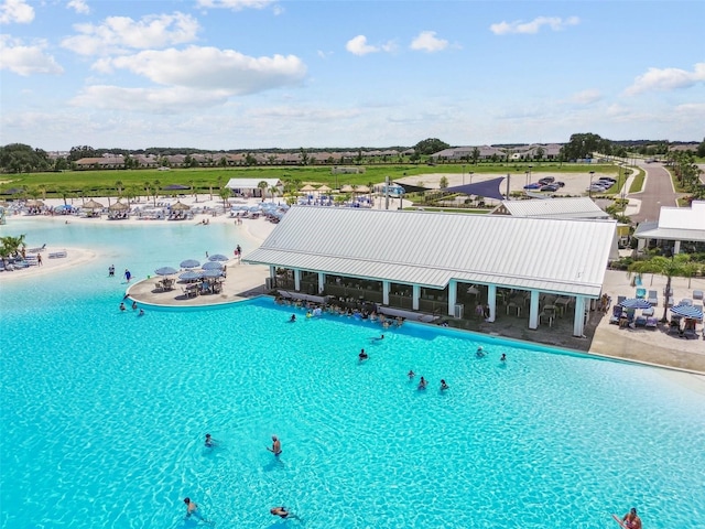 pool featuring a patio area
