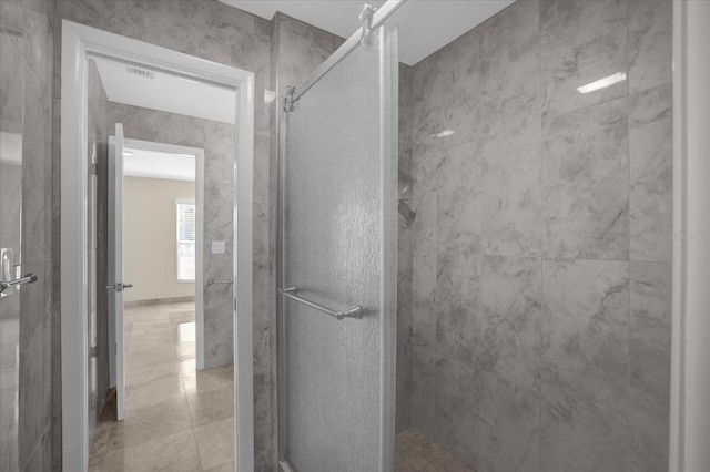 3506 Seaway Dr, New Port Richey, FL 34652 - full bath featuring tiled shower and tile patterned flooring