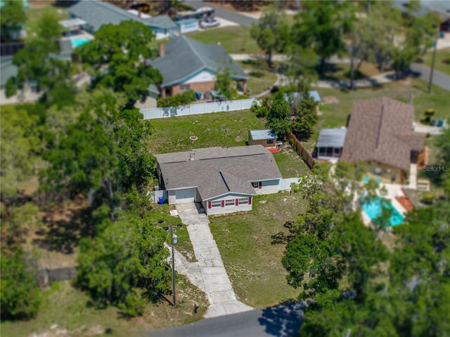 aerial view with a residential view