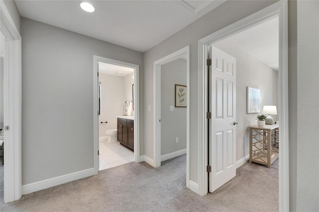 5601 Limelight Dr, Apollo Beach, FL 33572 - hall with light carpet and baseboards